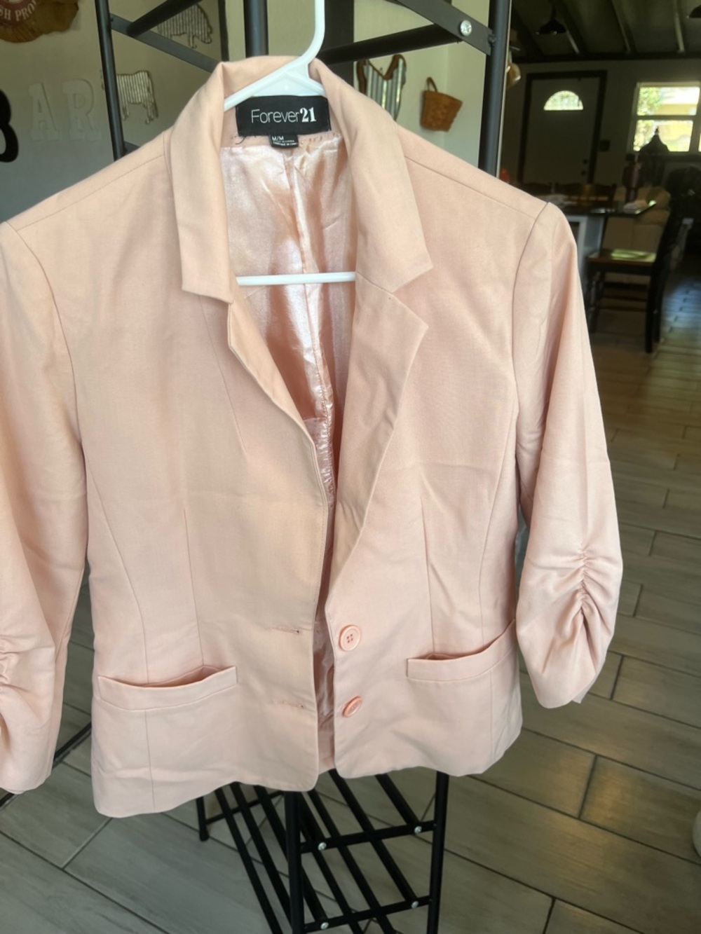 Forever 21 Light Blush Pink Women's Tailored Blazer